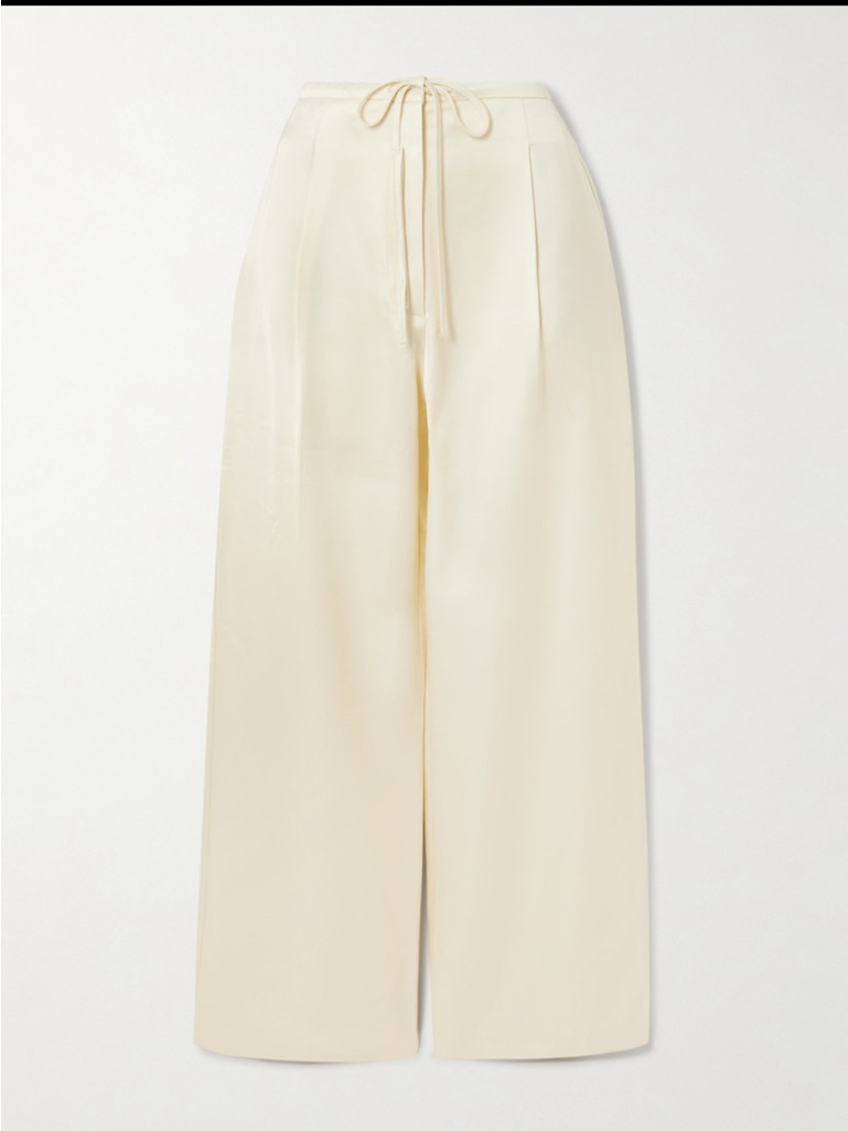 Nwt Rhe Drawstring Satin Pants, Fr 34 Us 2